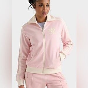 Adidas Women's Pink/Cream Classic Track Top Jacket, NWT